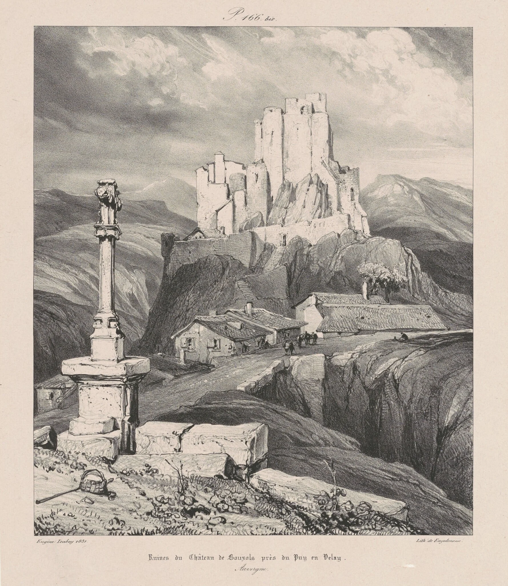 Ruines du Chateau de Bouzols Pres du Puy en Delay, detail