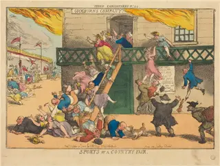 Sports of a Country Fair, by Thomas Rowlandson, ink, 1810