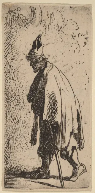 Beggar with a Stick, Walking to the Left