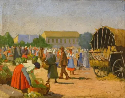 La târg (Piață din Oradea), by Béla Zsigmond