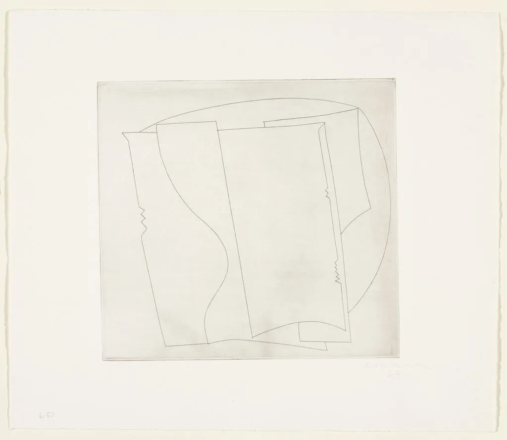 Untitled, by Ben Nicholson, ink, 1968