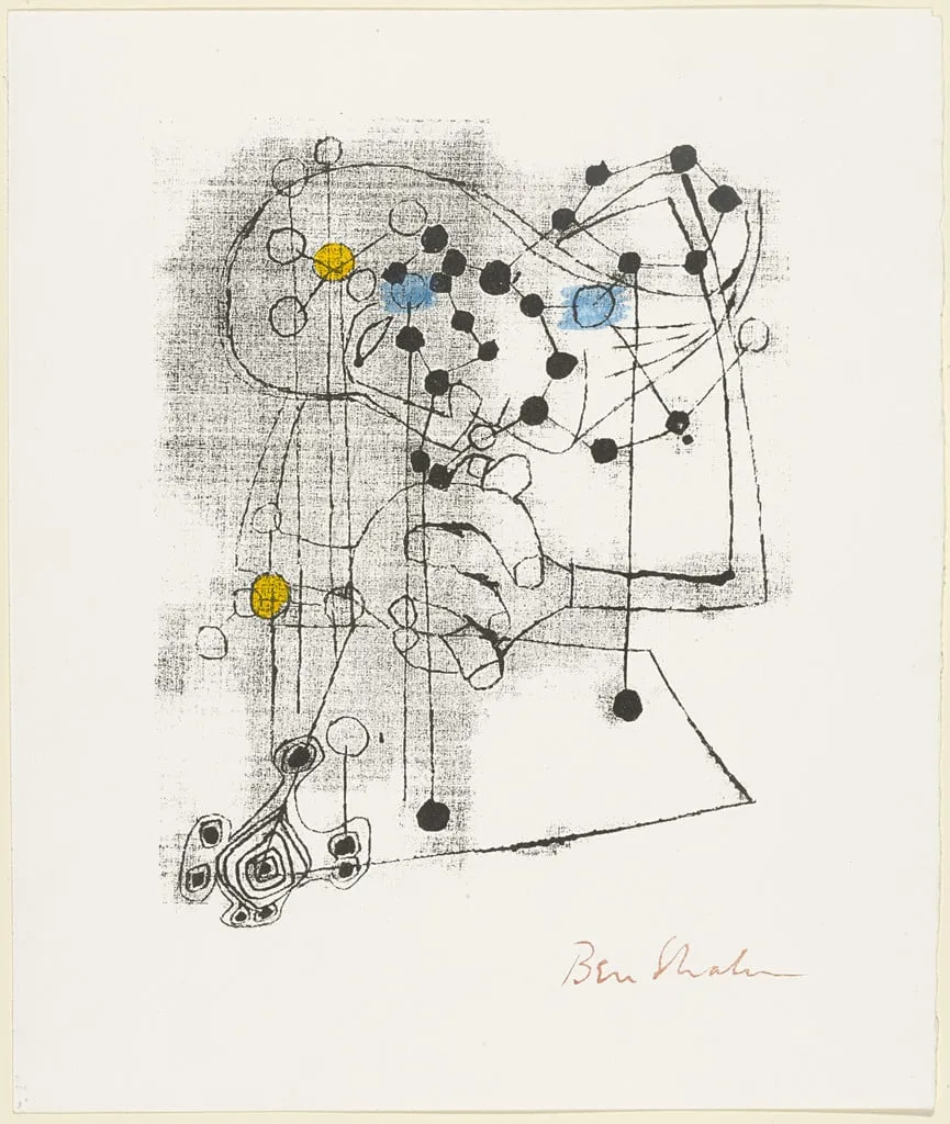 Untitled, by Ben Shahn, ink, 1957