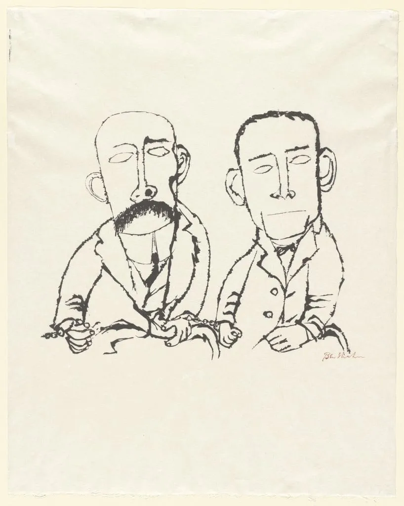 Untitled, by Ben Shahn, ink, 1958