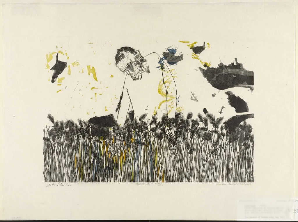 Untitled, by Ben Shahn Leonard Baskin, ink, 1955