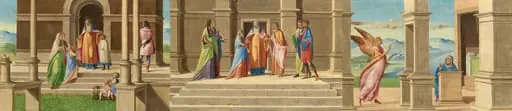 The Presentation and Marriage of the Virgin, and the Annunciation, by Benedetto Diana