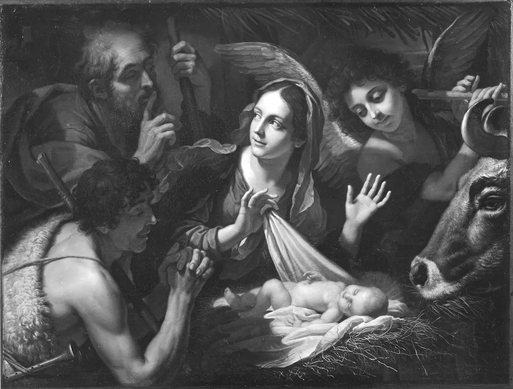 Adoration of the Shepherds, by Benedetto Gennari II, oil, 1683