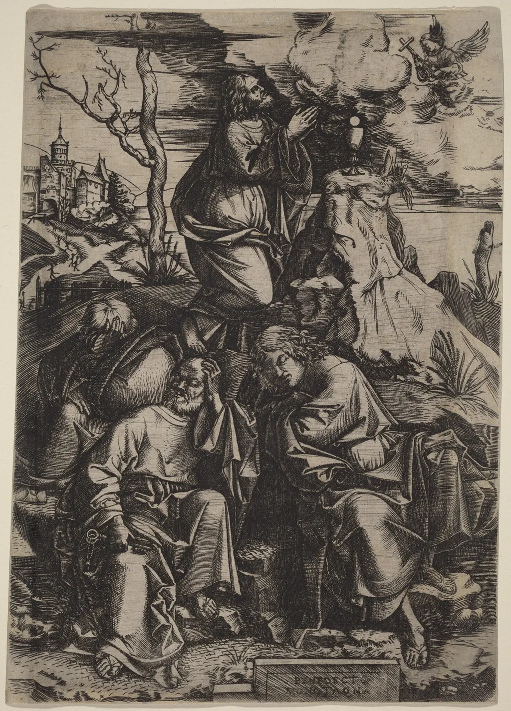 The Agony in the Garden, by Benedetto Montagna, ink, 1506