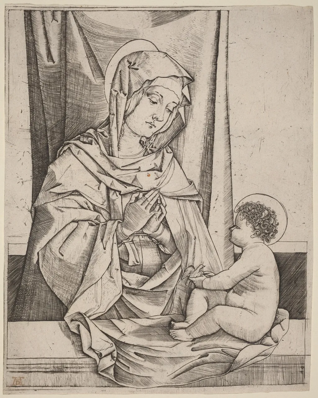 The Virgin and Child, by Benedetto Montagna, ink, 1502