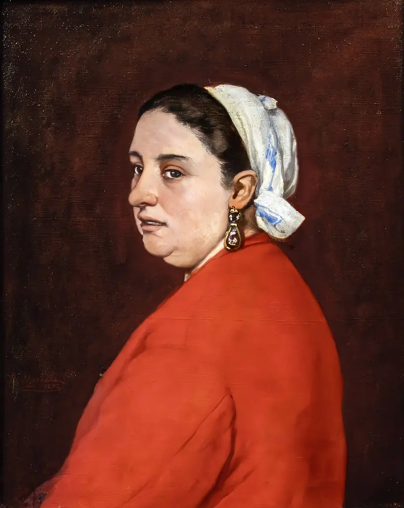 Portrait of Senyora Anita with Red Dress, by Benet Mercadé