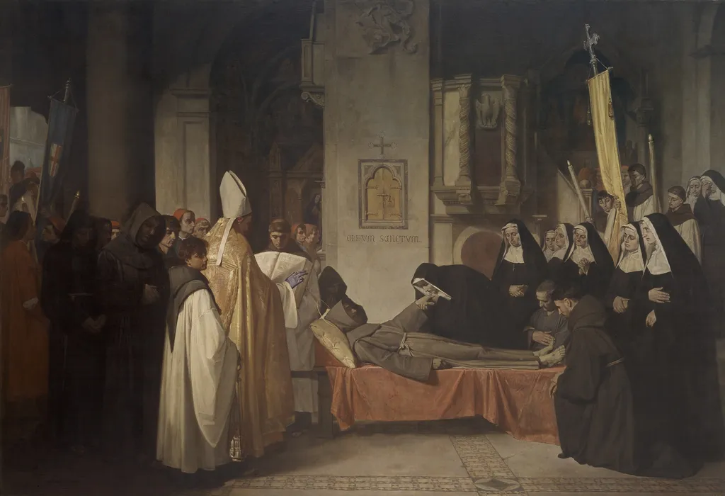 Traslación de San Francisco de Asís, by Benet Mercadé, oil, 1866