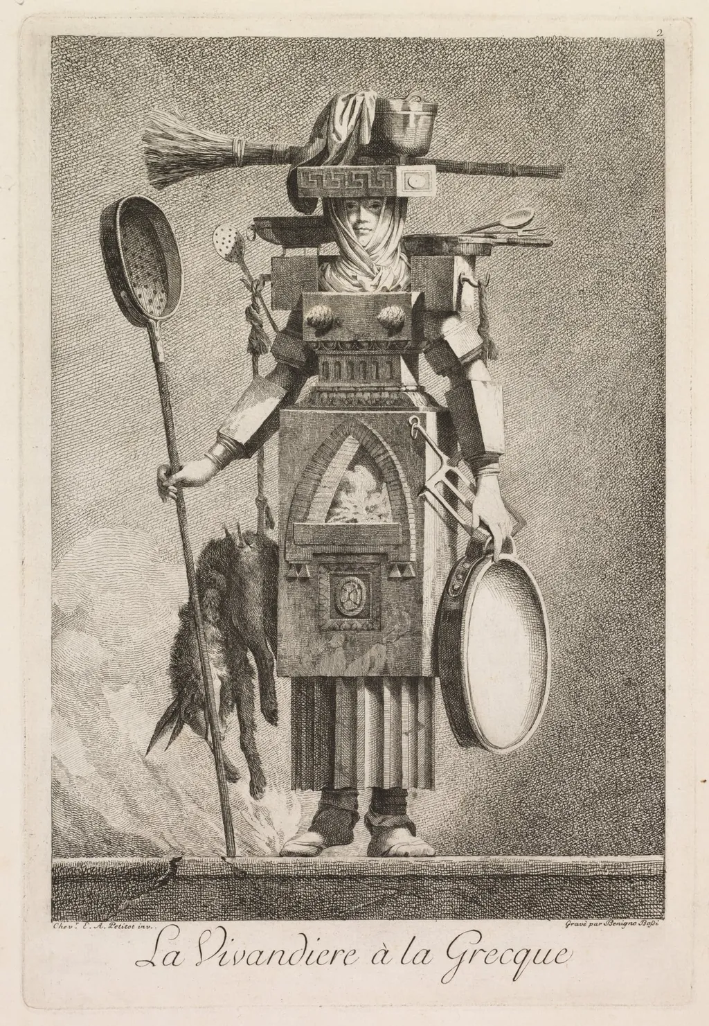 Camp Follower in the Greek Style, Plate 2, by Benigno Bossi, 1771