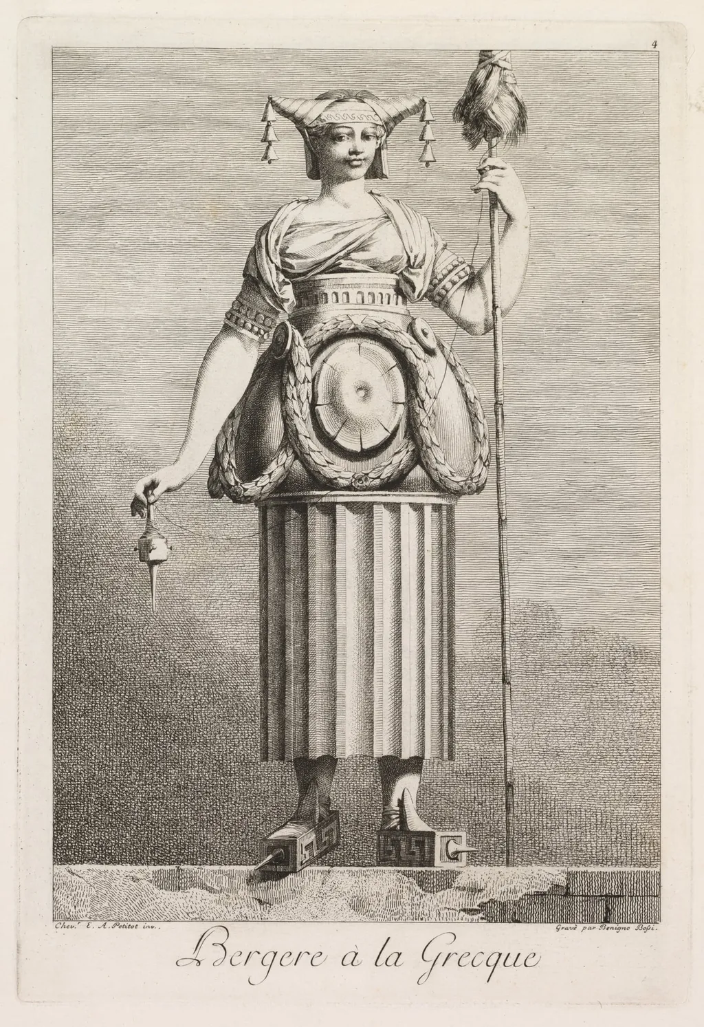 Shepherdess in the Greek Style, Plate 4, by Benigno Bossi, 1771