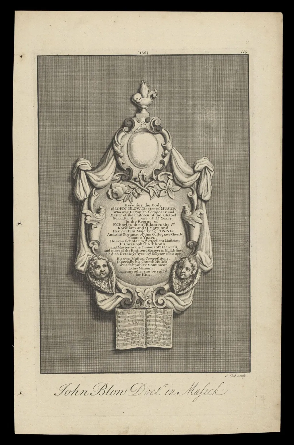 H Beard Print Collection, by Benjamin Cole, 1708
