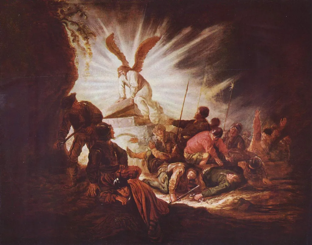 The Angel Is Opening Christ's Tomb, by Benjamin Gerritsz Cuyp, oil, 1640