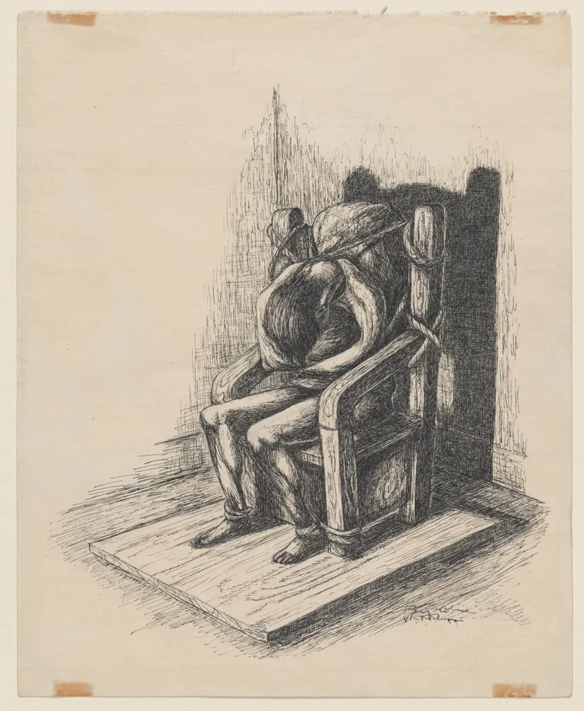 Untitled, by Benjamín Molina, ink, 1942