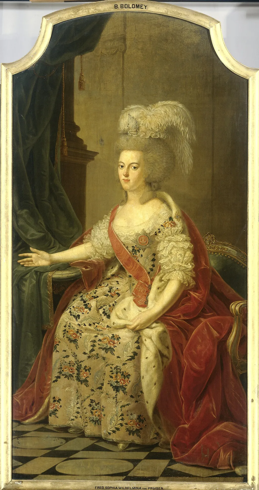 Frederika Sophia Wilhelmina of Prussia (1751-1820), Wife of Prince Willem V, by Benjamin Samuel Bolomey, oil, 1770