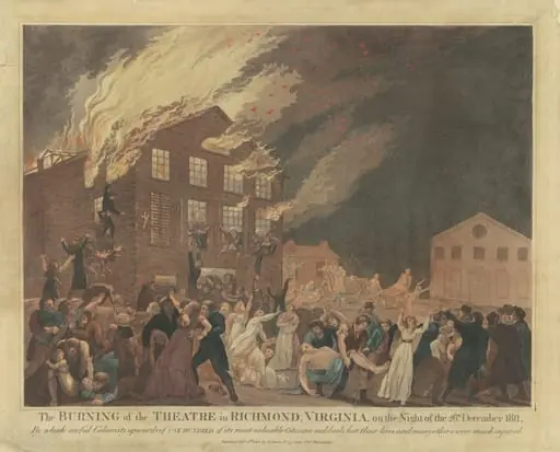 The Burning of the Theatre in Richmond, Virginia, by Benjamin Tanner