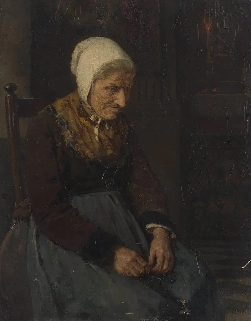 Old Woman seated on a Chair, by Benjamin Vautier