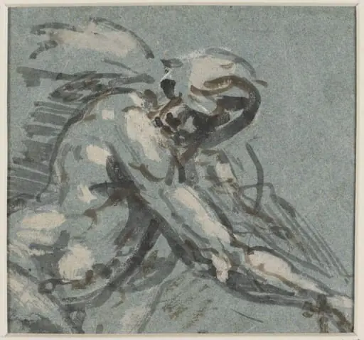 A nude man leaning forward, by Benjamin West