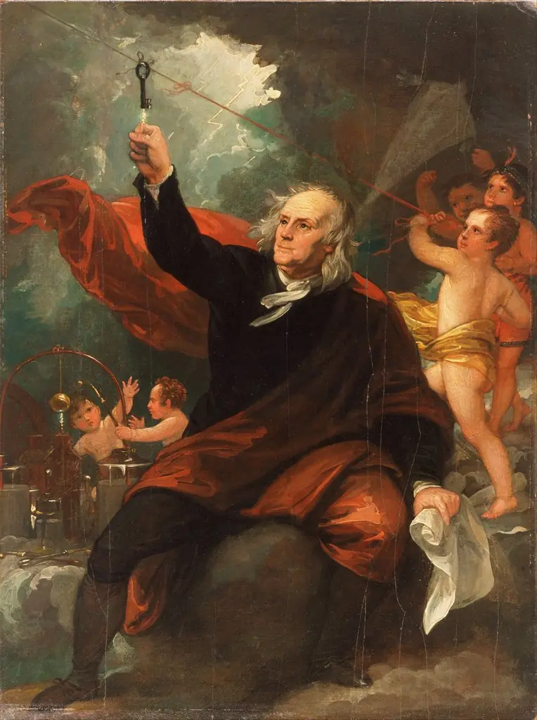 Benjamin Franklin Drawing Electricity from the Sky, by Benjamin West