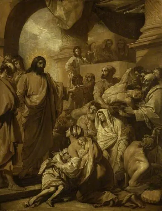 Christ healing the sick in the temple, by Benjamin West