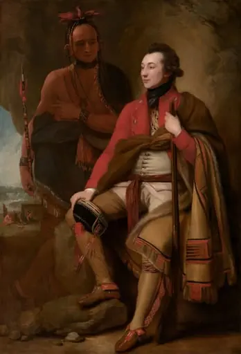 Colonel Guy Johnson and Karonghyontye (Captain David Hill), by Benjamin West