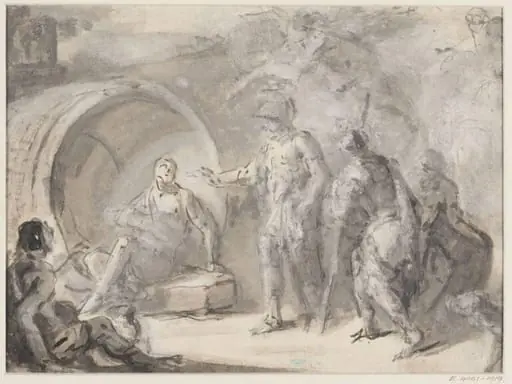 Diogenese visited by Alexander the Great, by Benjamin West
