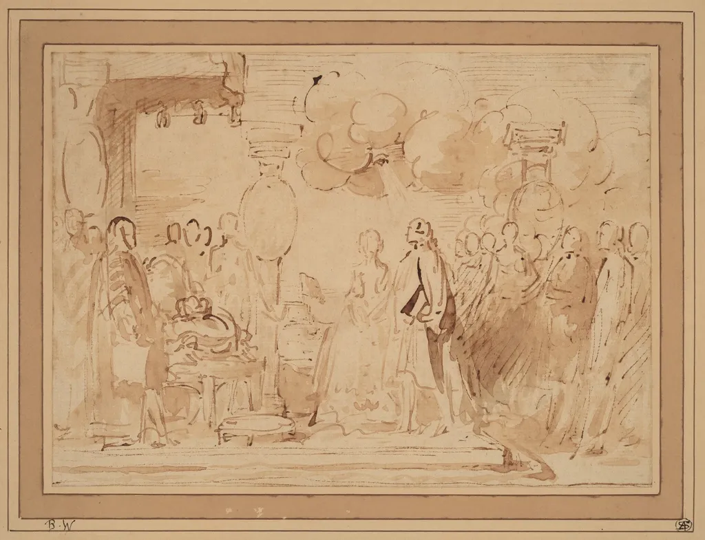 George III Resuming Royal Power in 1789, by Benjamin West, ink, 1789