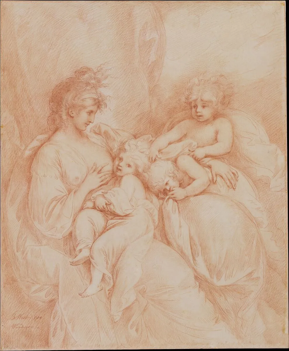 Maternity, by Benjamin West, chalk, 1784