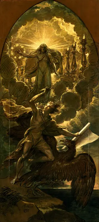 Saint John the Evangelist Called to Write the Revelation, by Benjamin West, 1799