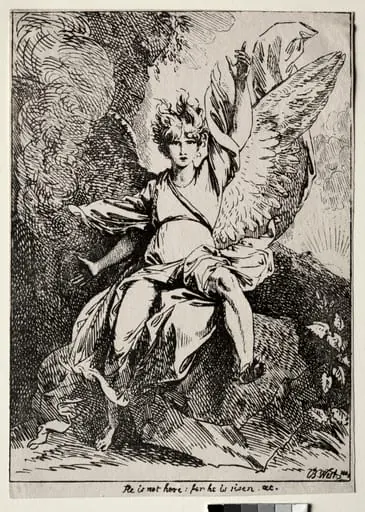 Specimens of Polyautography: The Angel at the Tomb of Christ, by Benjamin West