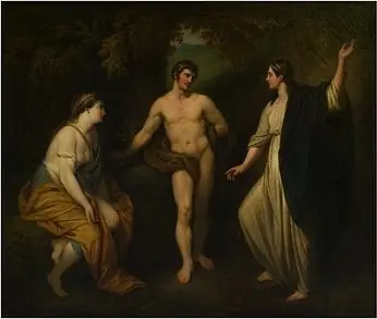 The Choice of Hercules between Virtue and Pleasure, by Benjamin West