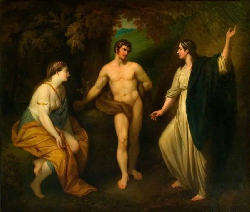 The Choice of Hercules between Virtue and Pleasure, by Benjamin West