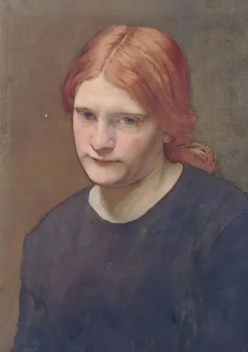 Girl with Red Hair, by Benjamin Williams Leader