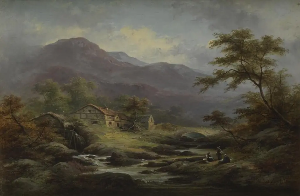 miller's home, Pont Aberglaslyn, by Benjamin Williams Leader