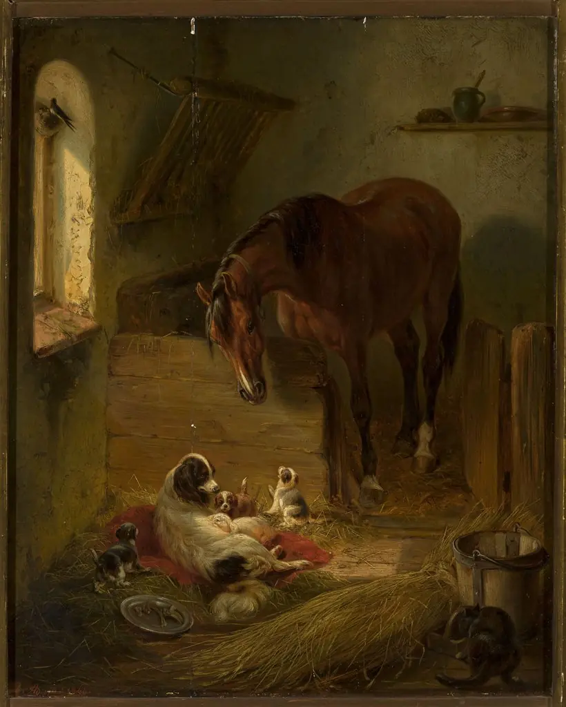In the barn, by Benno Adam