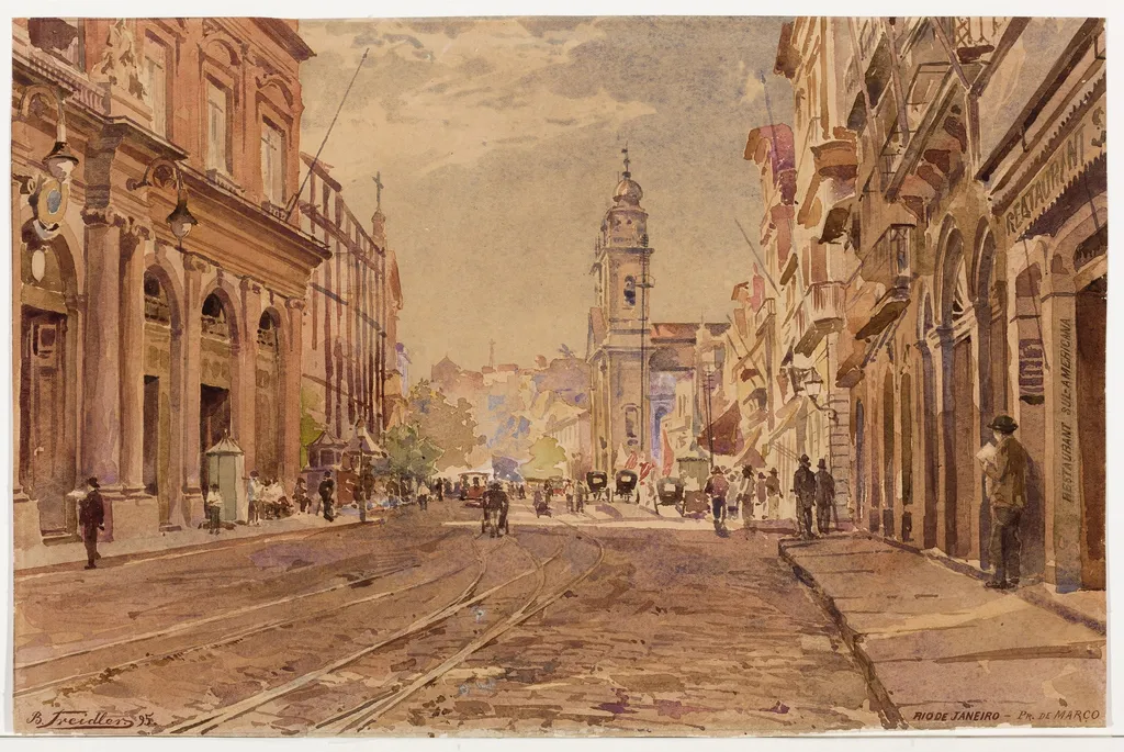 Rio de Janeiro - Pr. de Março, by Benno Treidler, graphite, 1898