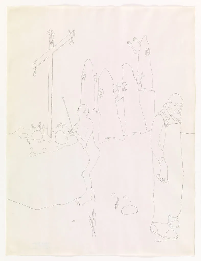 Untitled, by Benny Andrews, ink, 1964