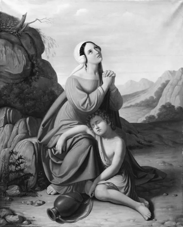 Hagar og Ismael, by Benny Bendixen, oil, 1831