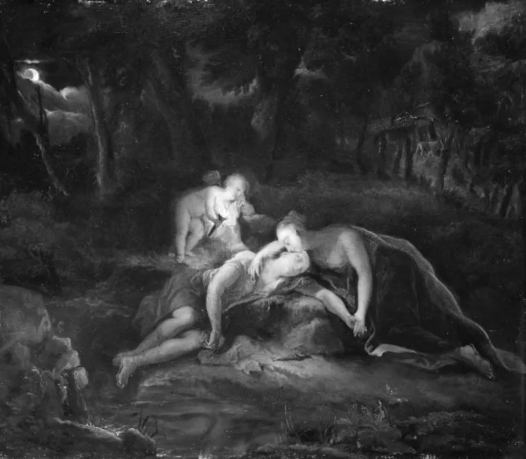 Pyramus og Tisbe, by Benoît Le Coffre, unspecified, 1708