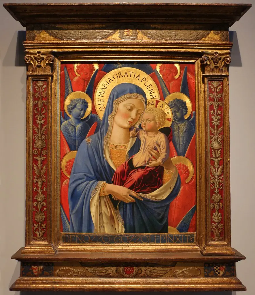 madonna col bambino e angeli, by Benozzo Gozzoli
