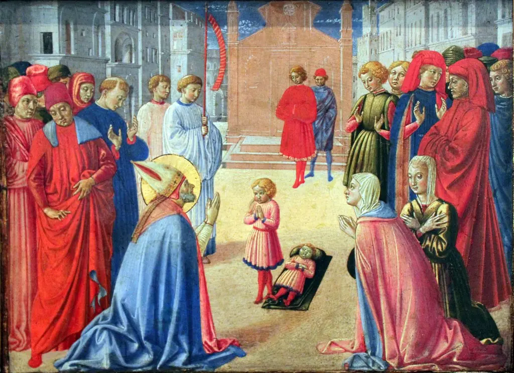 The hl. Zenobius raises a dead boy, by Benozzo Gozzoli