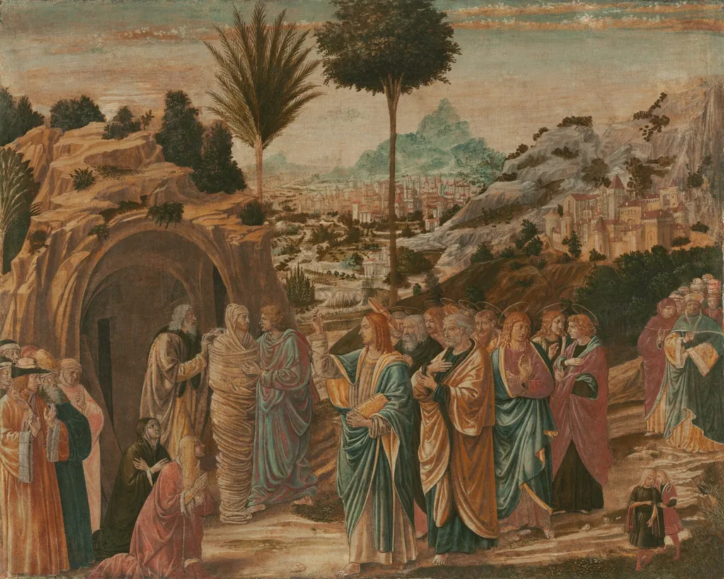 The Raising of Lazarus, by Benozzo Gozzoli, oil, 1494