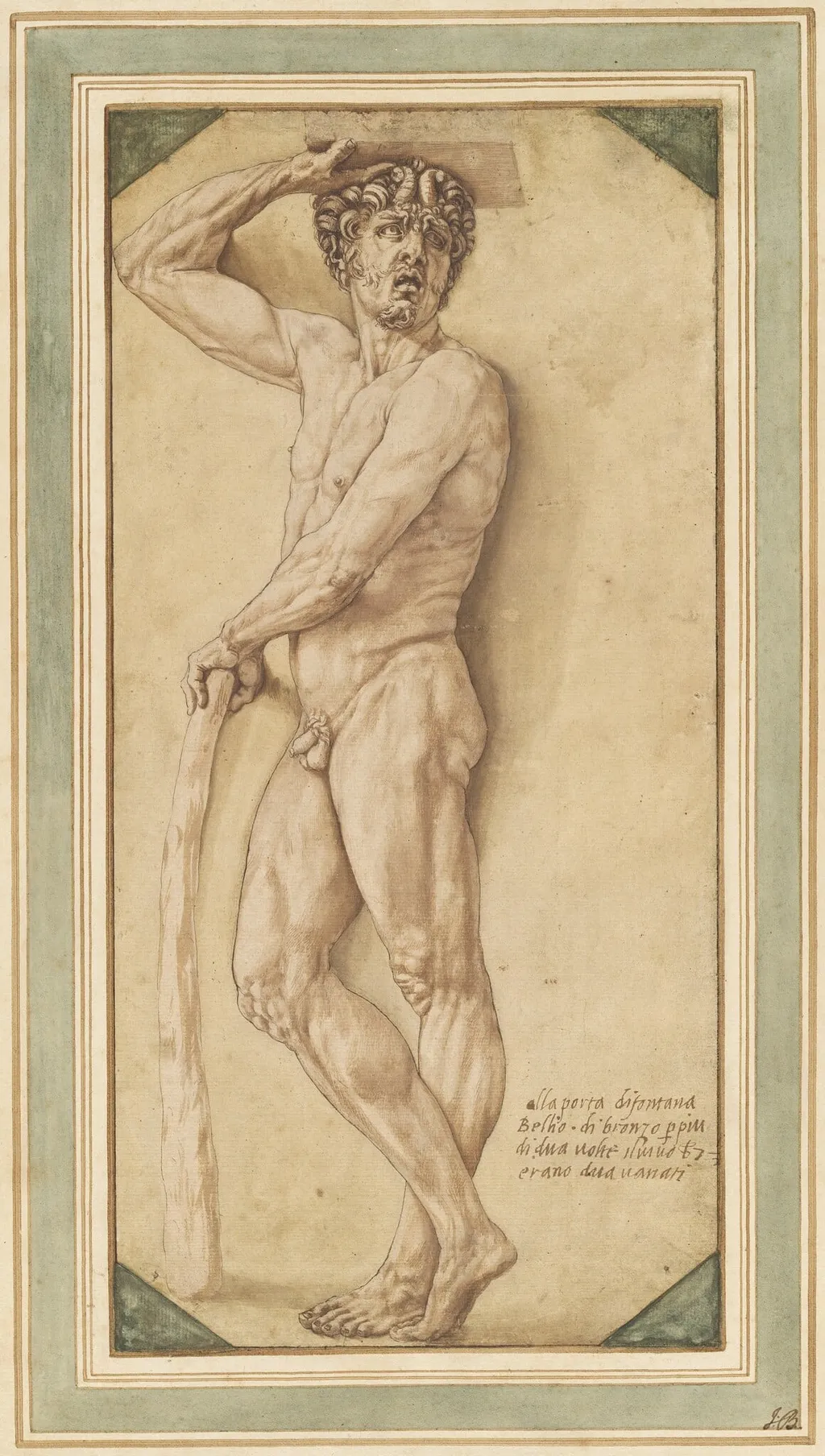 A Satyr, by Benvenuto Cellini, chalk, 1544