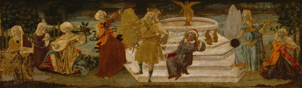 Apollo and the Muses, by Benvenuto di Giovanni