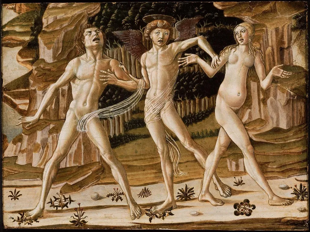 Expulsion from Paradise, by Benvenuto di Giovanni, tempera, 1470