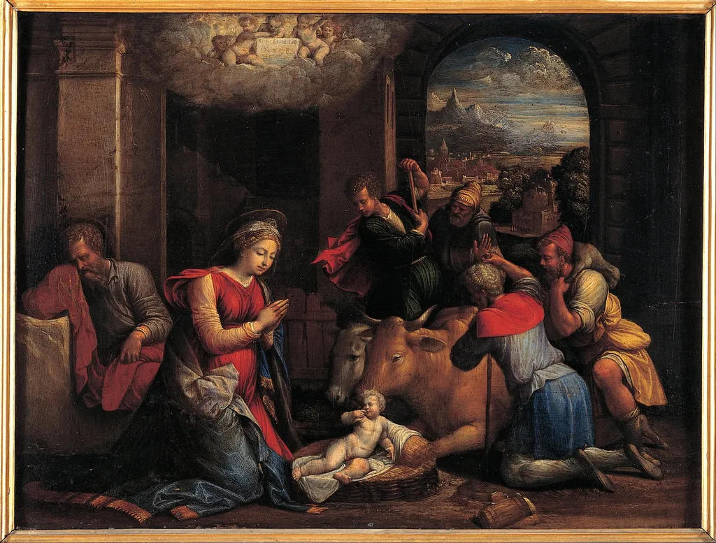 Adoration of the Shepherds, by Benvenuto Tisi, unspecified, 1536