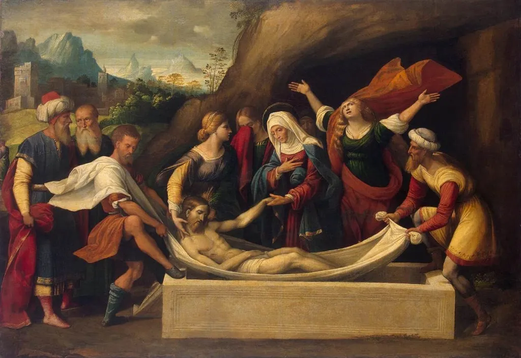 Entombment, by Benvenuto Tisi, oil, 1525