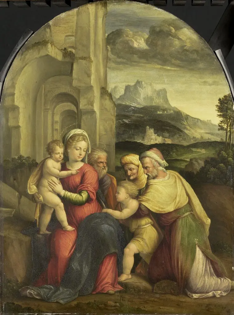 Holy Family, by Benvenuto Tisi, 1535