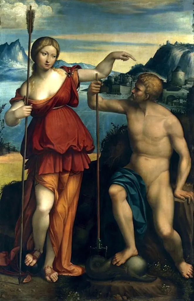 Poseidon and Athena battle for control of Athens, by Benvenuto Tisi